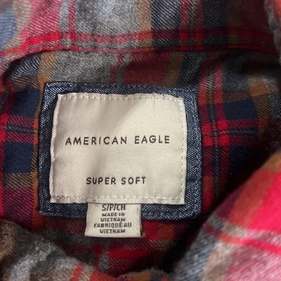 American Eagle Mens Shirt - AE Plaid Shirt - Super Soft - small |A10 - Picture 3 of 5